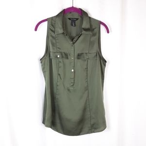 White House Black Market Green Sleeveless Top